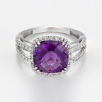 Bague "Divine Améthyste 10" Diamant 0,10Ct/32 + Améthyste 4/1