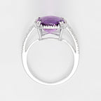 Bague "Divine Améthyste 10" Diamant 0,10Ct/32 + Améthyste 4/1 - Or Blanc 375/1000