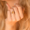 Bague "Divine Citrine 10" Diamant 0,10Ct/32 + Citrine 3,75/1 - Or Jaune 375/1000