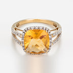 Bague "Divine Citrine 10" Diamant 0,10Ct/32 + Citrine 3,75/1