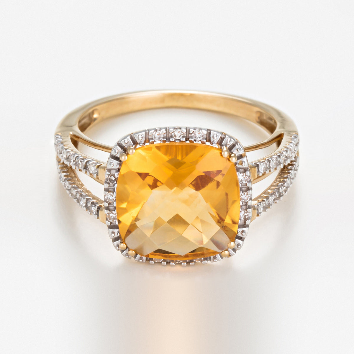 Bague "Divine Citrine 10" Diamant 0,10Ct/32 + Citrine 3,75/1