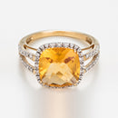 Anillo "Divine Citrine 10" Diamante 0,10Ct/32 + Citrino 3,75/1 - Oro Amarillo 375/1000