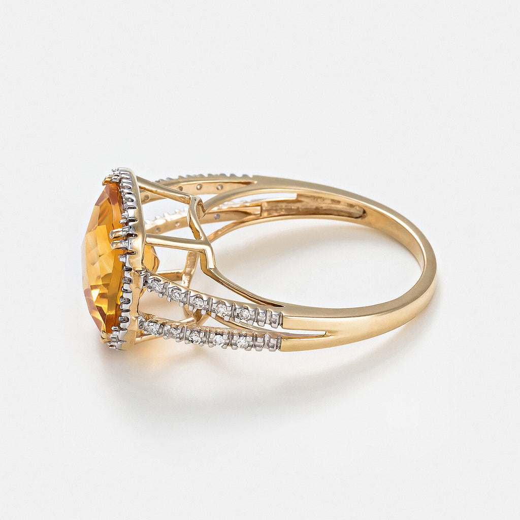 Bague "Divine Citrine 10" Diamant 0,10Ct/32 + Citrine 3,75/1
