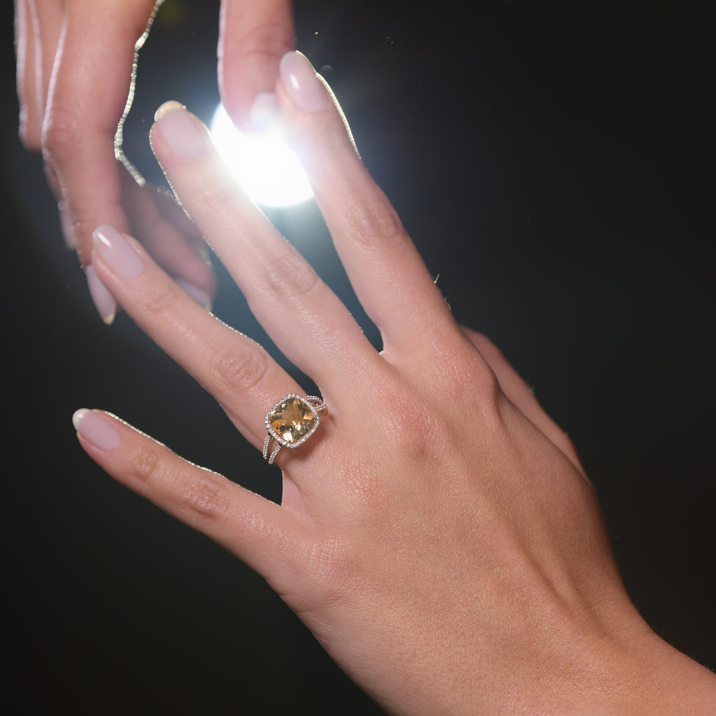 Bague "Divine Citrine 10" Diamant 0,10Ct/32 + Citrine 3,75/1