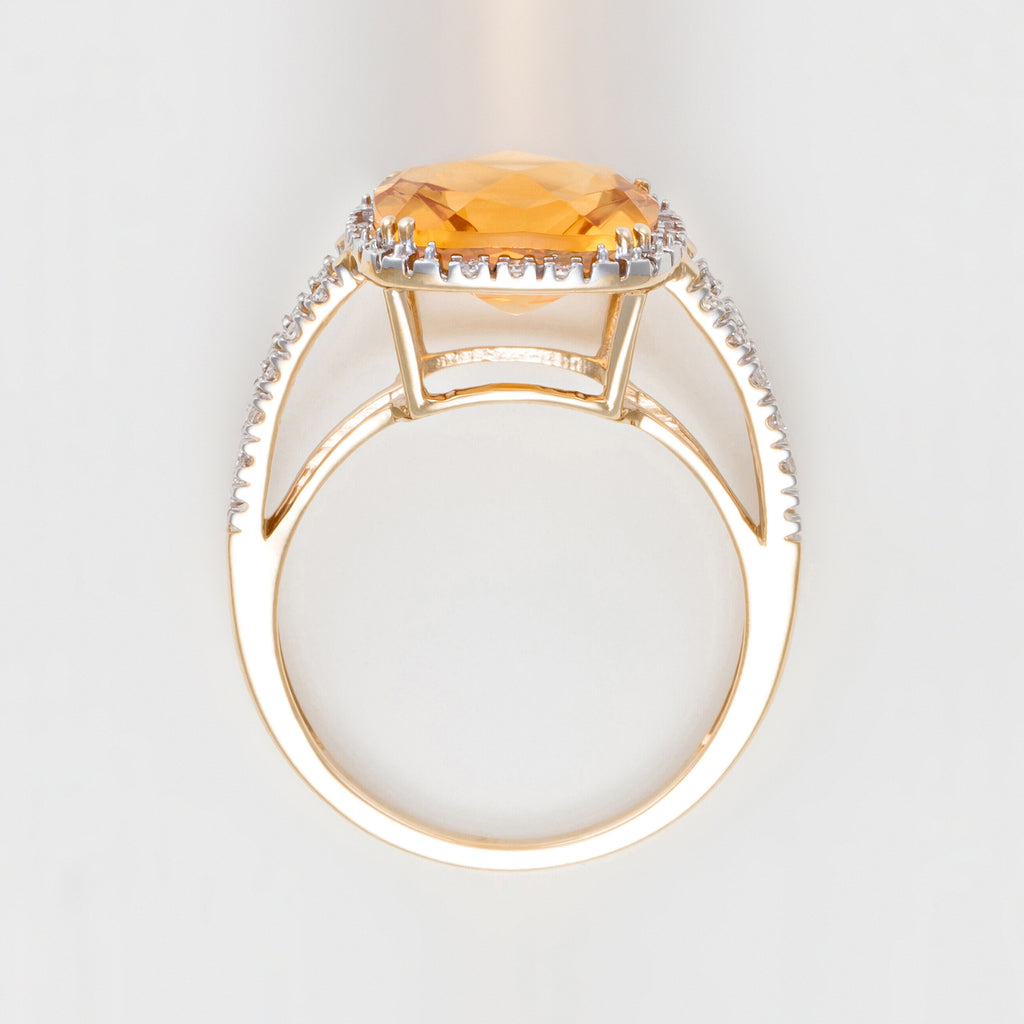 Bague "Divine Citrine 10" Diamant 0,10Ct/32 + Citrine 3,75/1