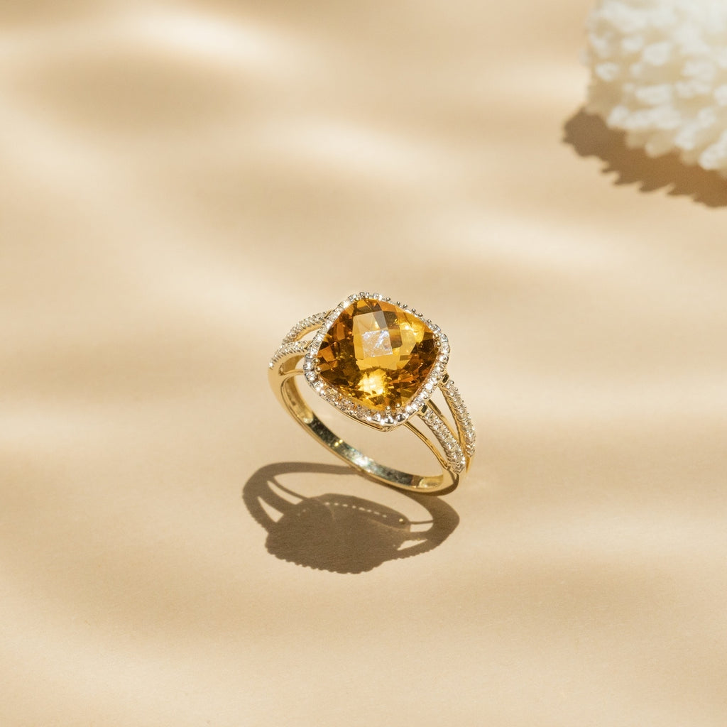 Bague "Divine Citrine 10" Diamant 0,10Ct/32 + Citrine 3,75/1