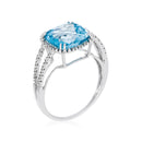 Bague "Divine Topaze 10" D0,10Ct/32 + Topaze 4,5/1 - Or Blanc 375/1000