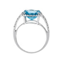 Bague "Divine Topaze 10" Diamants 0,10Ct/32 + Topaze 4,5/1 - Or Blanc 375/1000