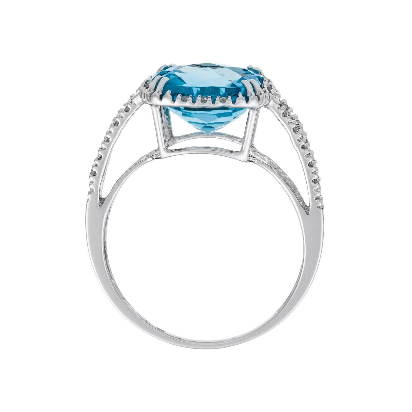 "Divine Topaz 10" Ring, 0.10ct/32 + Topaz 4.5/1 - 375/1000 White Gold