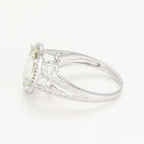 Bague "Ovale Amethyste Verte" - Or Blanc 375/1000