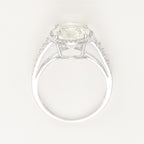 Bague "Ovale Amethyste Verte" - Or Blanc 375/1000