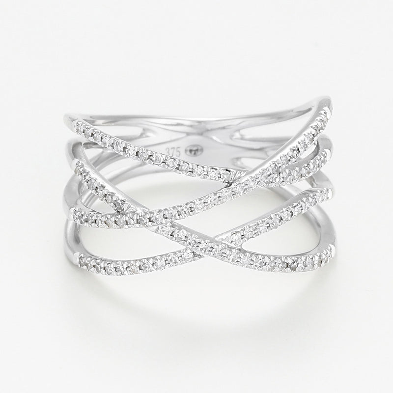 “Luminous Interlacing” Ring – White Gold