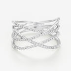 "Luminous Interlacing" Ring - 375/1000 White Gold
