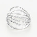 "Luminous Interlacing" Ring - 375/1000 White Gold