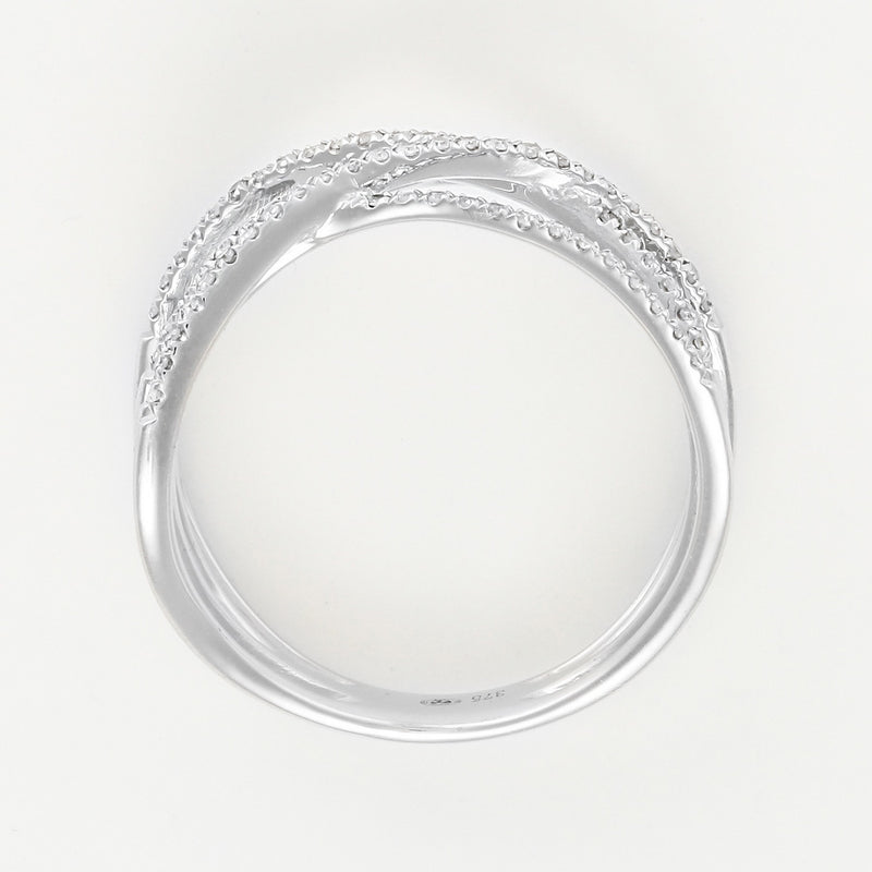 Blanc Anillo "Entrelacs Lumineux" - Oro 375/1000