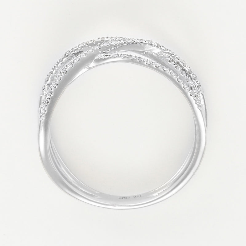“Luminous Interlacing” Ring – White Gold