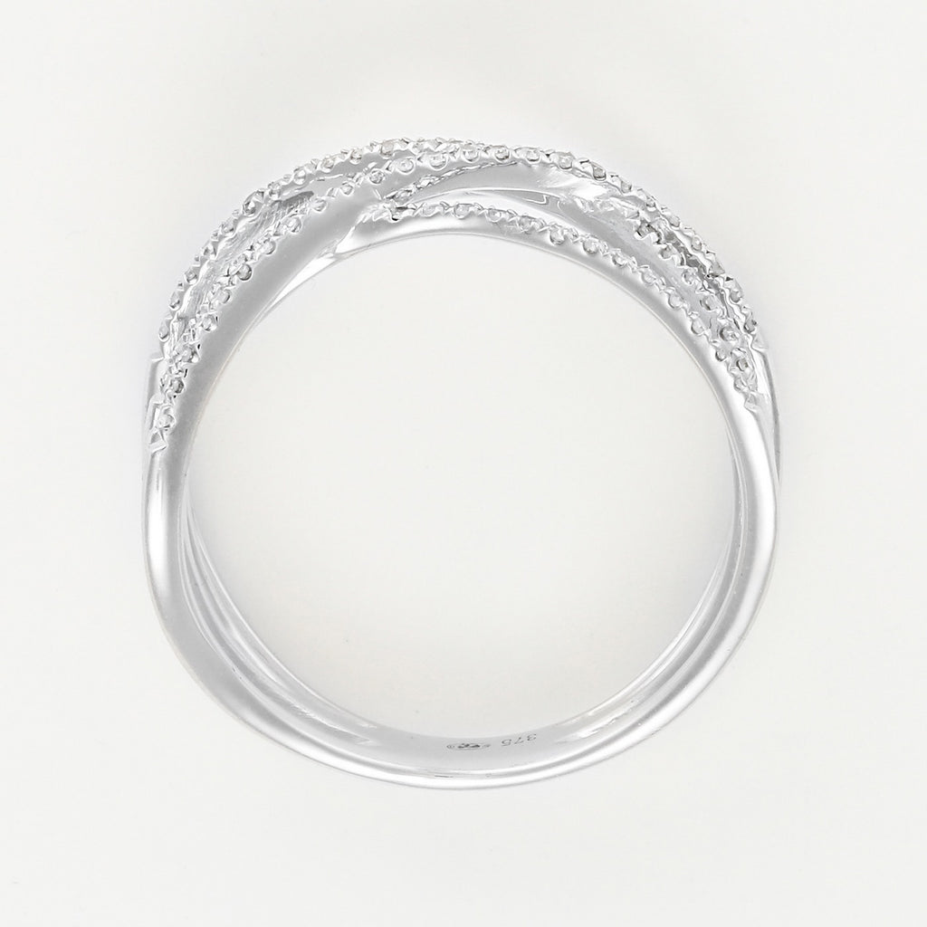 "Luminous Interlacing" Ring - 375/1000 White Gold
