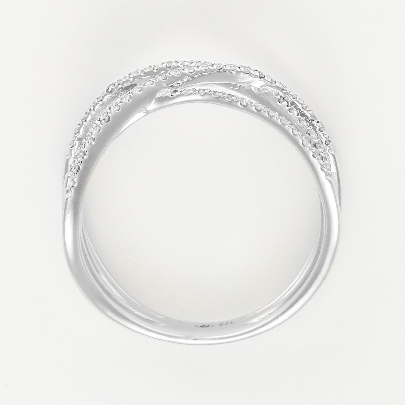 "Luminous Interlacing" Ring - 375/1000 White Gold
