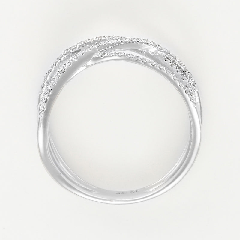 Bague "Entrelacs Lumineux" - Or Blanc 375/1000