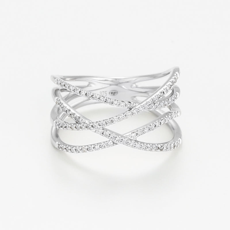 “Luminous Interlacing” Ring – White Gold