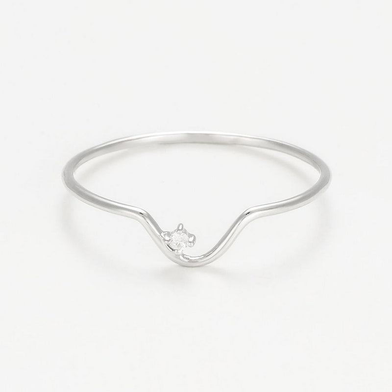 Bague "Pudeur" Diamants 0,01Ct/1 - Or Blanc