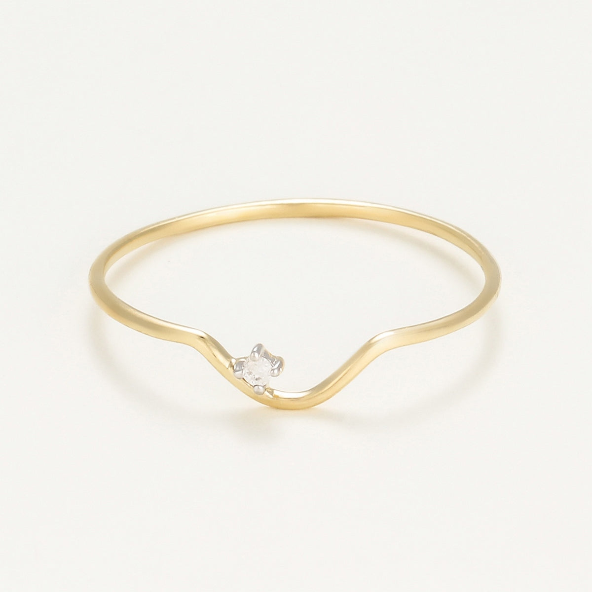 Bague "Pudeur" Diamants 0,01Ct/1 - Or Jaune