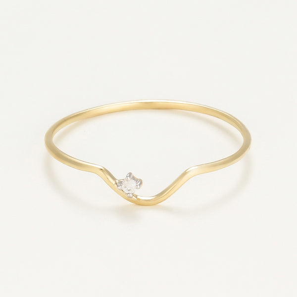 Bague "Pudeur" Diamants 0,01Ct/1 - Or Jaune