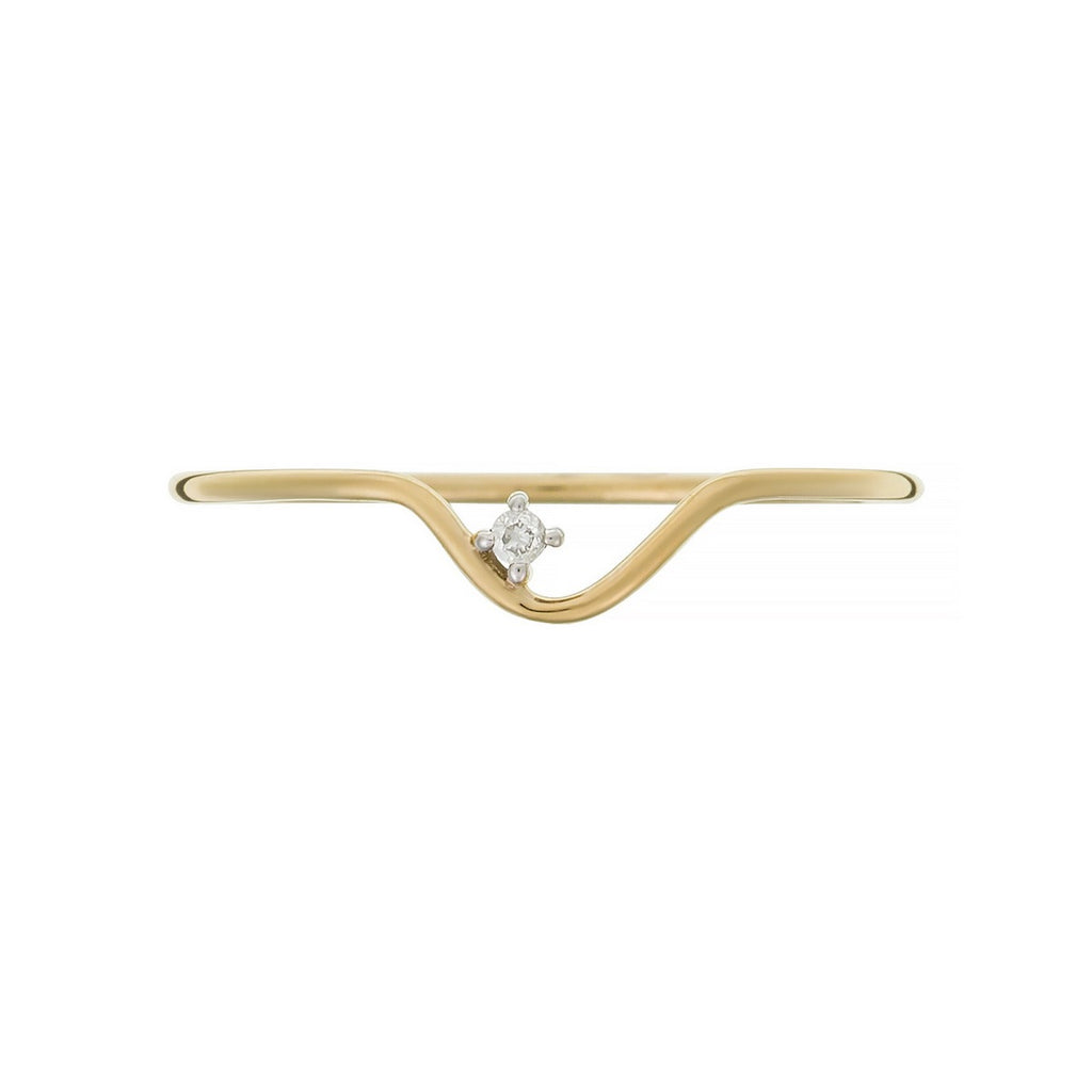 Bague "Pudeur" Diamants 0,01Ct/1 - Or Jaune
