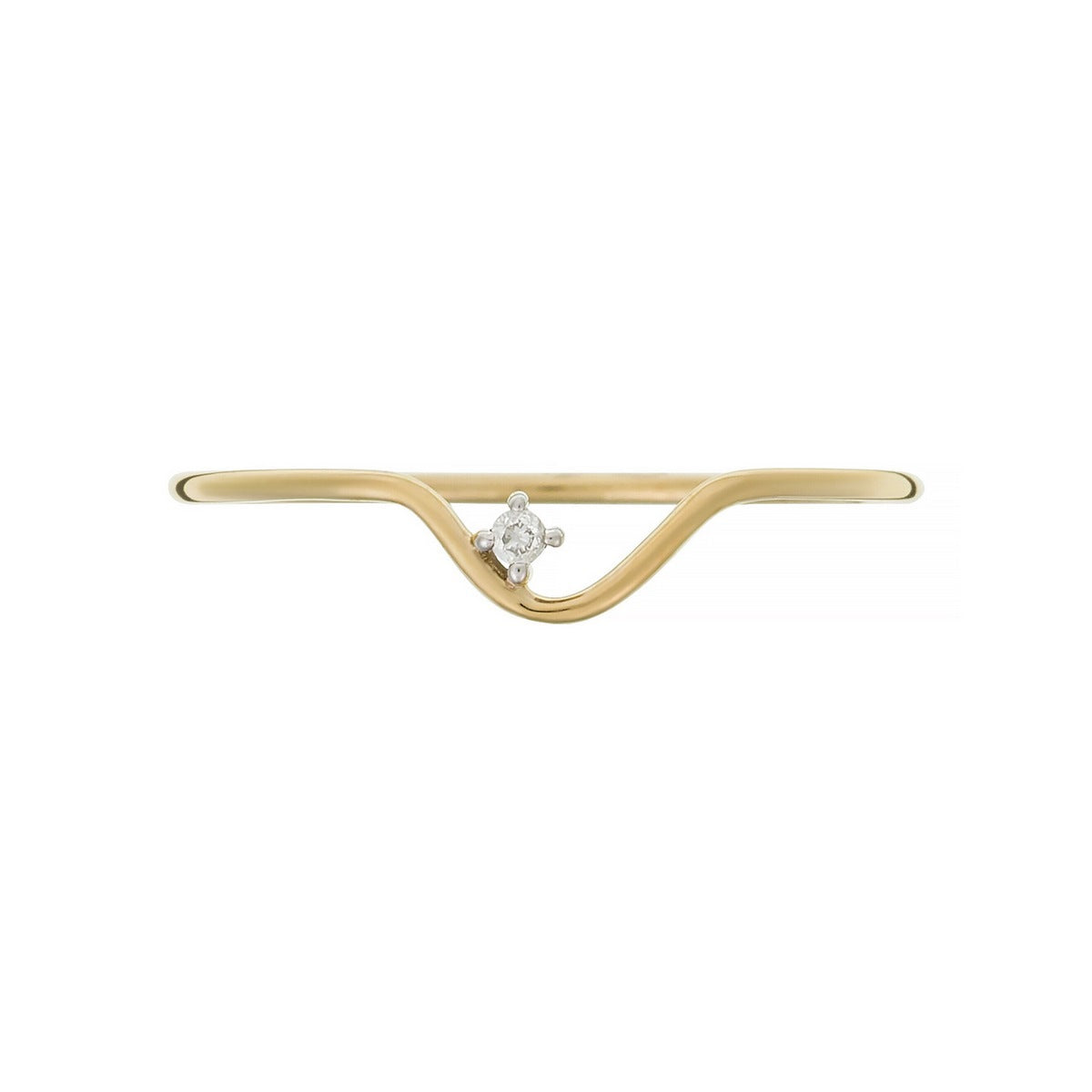 Bague "Pudeur" Diamants 0,01Ct/1 - Or Jaune