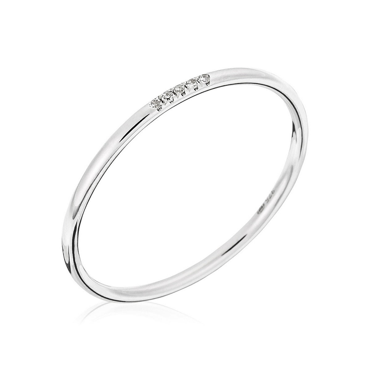 Bague "Alliance Humilité" Diamants 0,02Ct/5 - Or Blanc