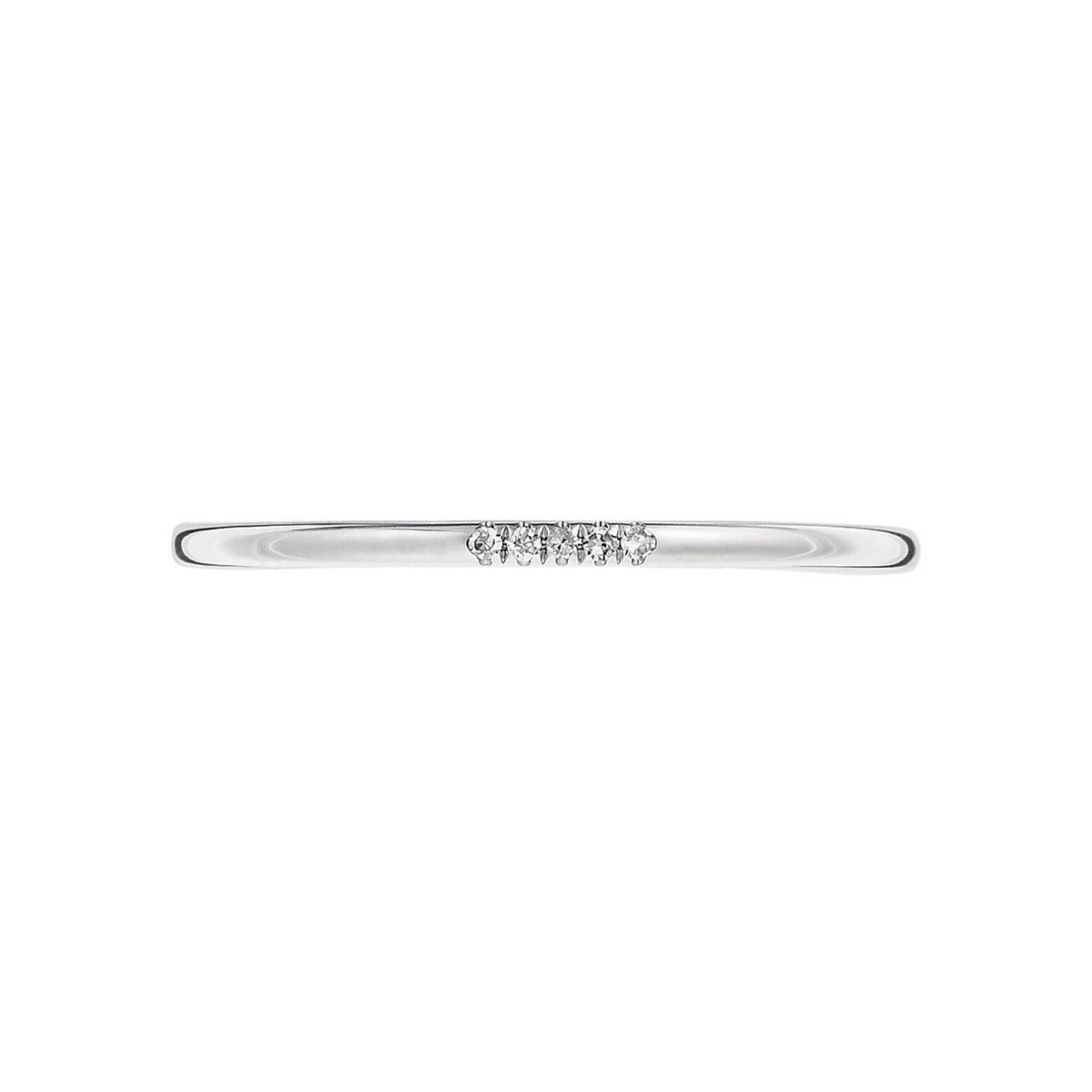 Bague "Alliance Humilité" Diamants 0,02Ct/5 - Or Blanc