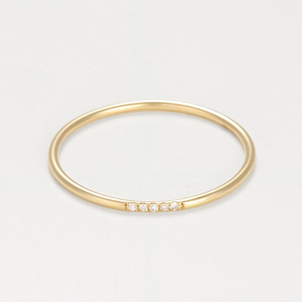 Bague "Alliance Humilité" Diamants 0,02Ct/5 - Or Jaune