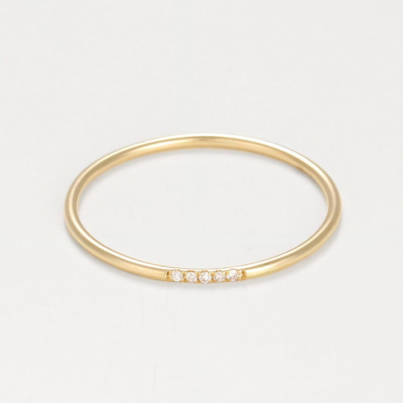 Anillo “Alianza Humildad” Diamantes 0.02Ct/5 – Oro amarillo 375/1000