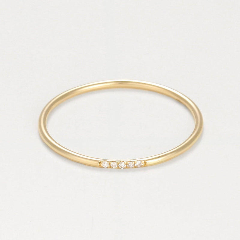 Bague "Alliance Humilité" Diamants 0,02Ct/5 - Or Jaune