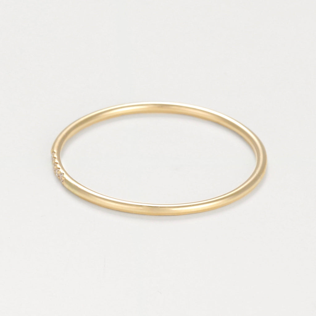 Bague "Alliance Humilité" Diamants 0,02Ct/5 - Or Jaune 375/1000