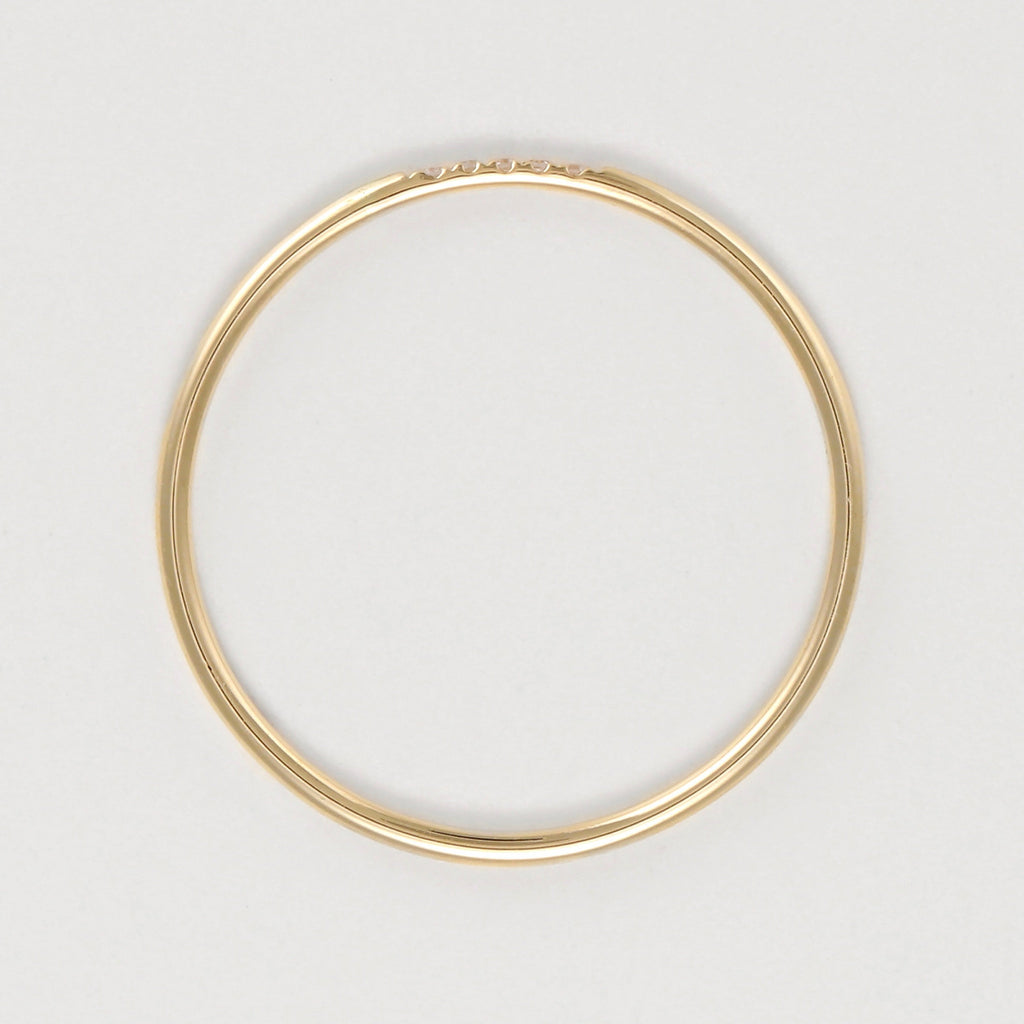 Bague "Alliance Humilité" Diamants 0,02Ct/5 - Or Jaune 375/1000