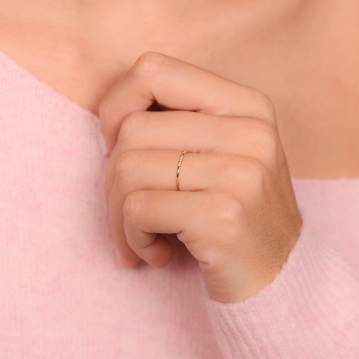 Bague "Alliance Humilité" Diamants 0,02Ct/5