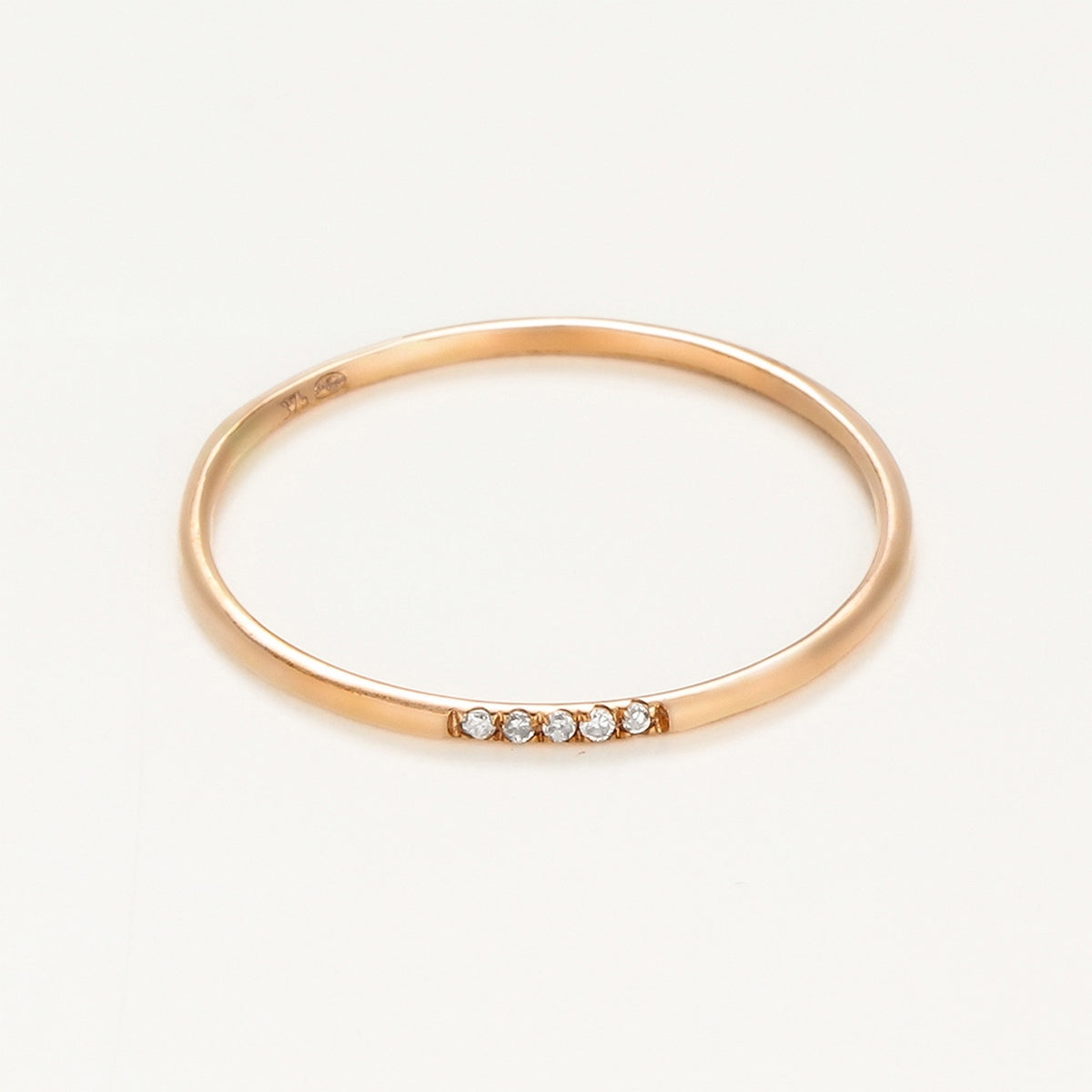 Bague "Alliance Humilité" Diamants 0,02Ct/5 - Or Rose