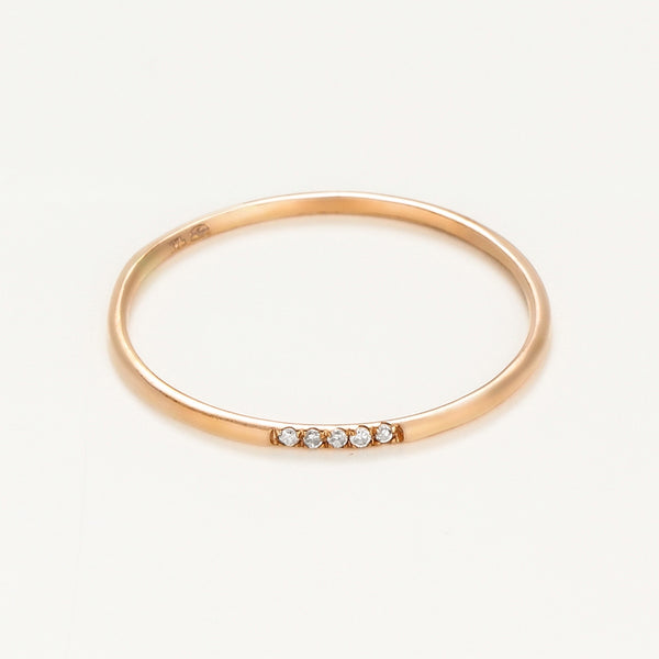 Bague "Alliance Humilité" Diamants 0,02Ct/5 - Or Rose