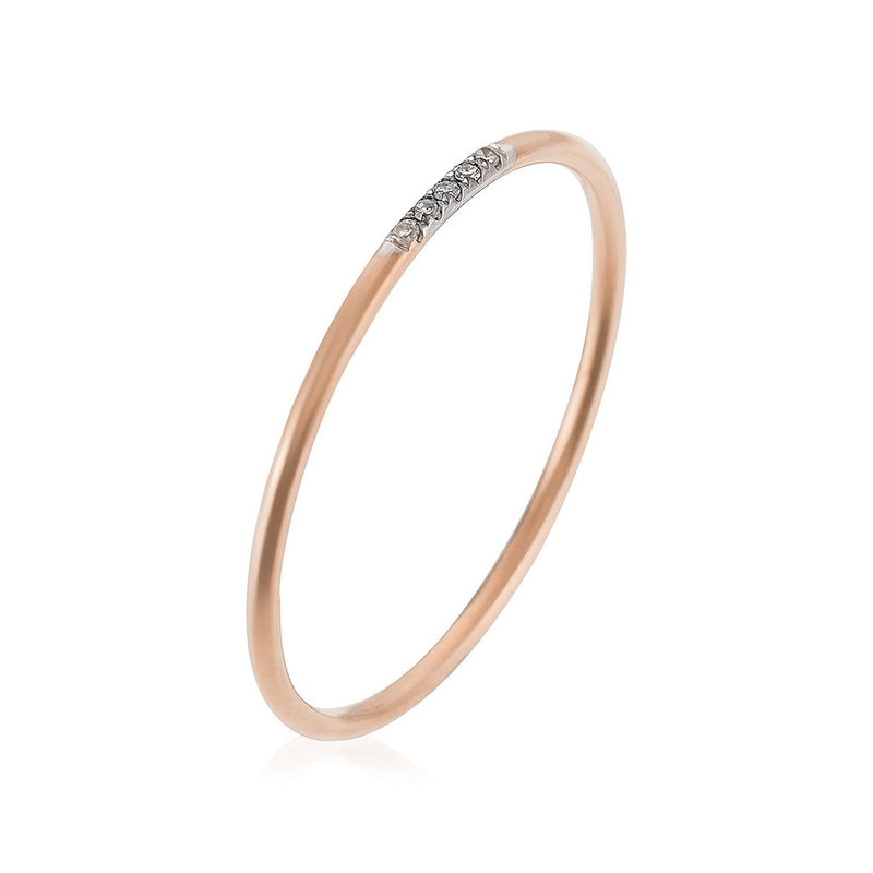 Ring "Alliance Humilité" D0,02Ct/5 - Rose Gold 375/1000