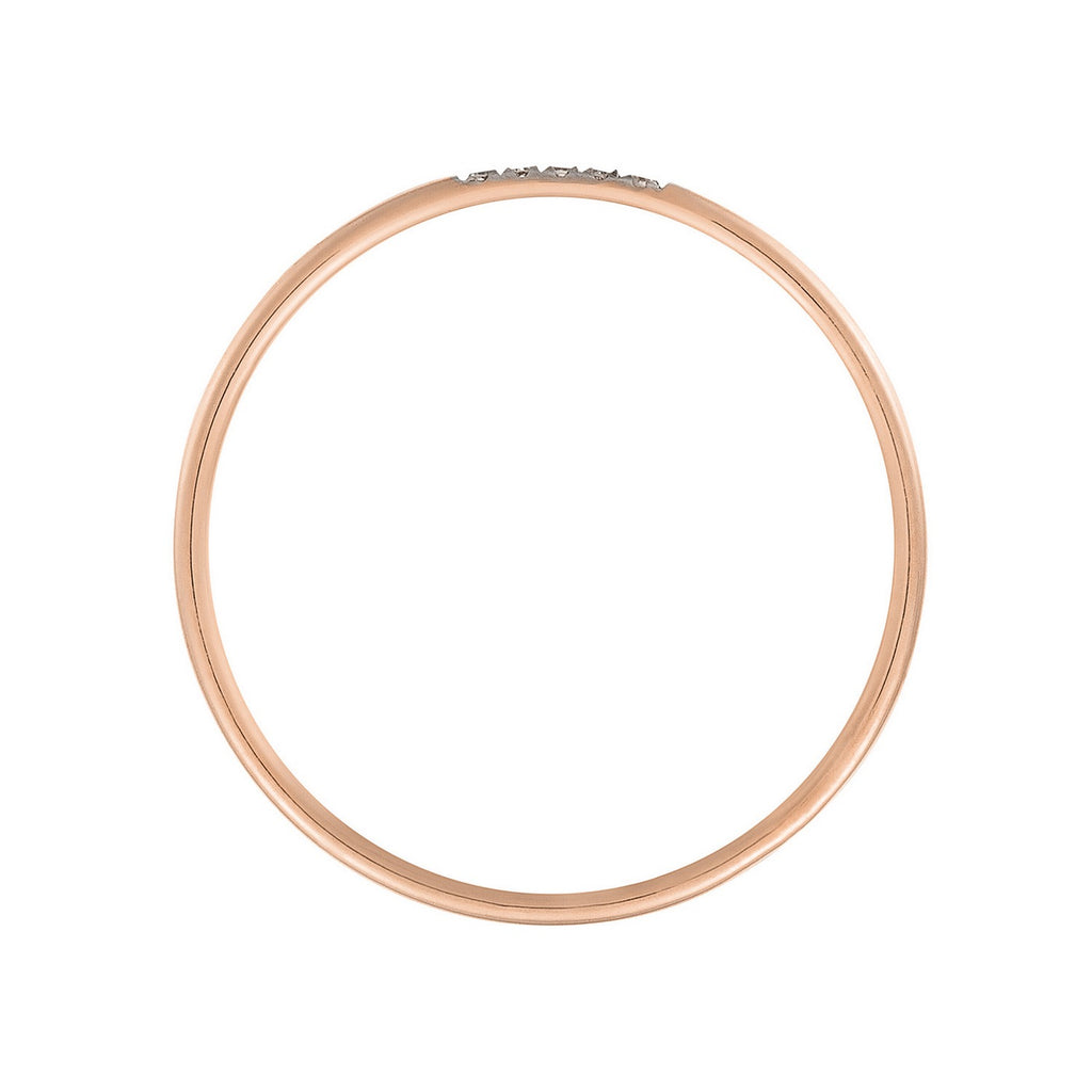 Anillo "Alianza Humildad" D0.02Ct/5 - Oro Rosa 375/1000