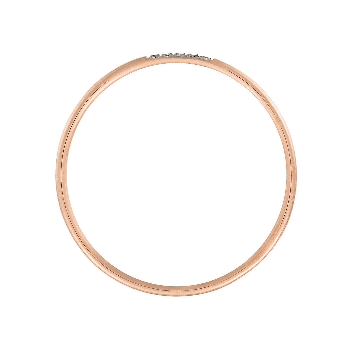 Anillo "Alianza Humildad" D0.02Ct/5 - Oro Rosa 375/1000