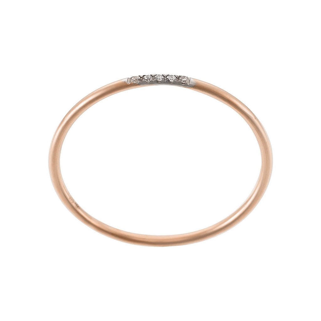 Bague "Alliance Humilité" Diamants 0,02Ct/5 - Or Rose