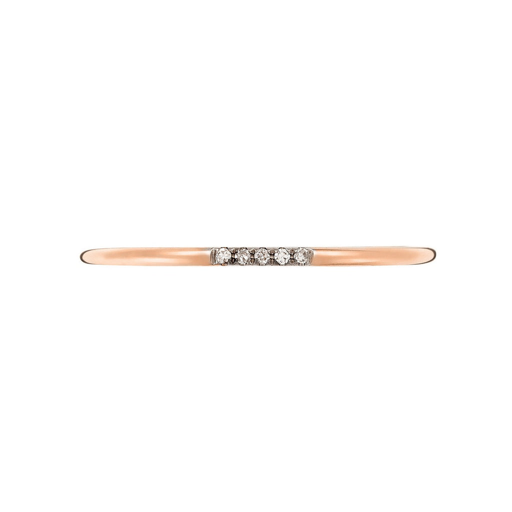 Bague "Alliance Humilité" Diamants 0,02Ct/5 - Or Rose