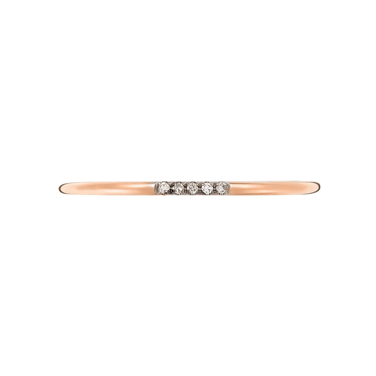 Bague "Alliance Humilité" Diamants 0,02Ct/5 - Or Rose