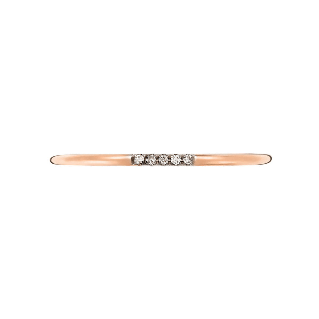 Anillo "Alianza Humildad" D0.02Ct/5 - Oro Rosa 375/1000