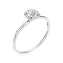 Ring "Carré Topazien" Diamonds 0,05/18 And White Topaz 0,32Ct/1 - Gold Blanc 375/1000