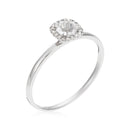 Bague "Carré Topazien" Diamants 0,05/18 Et Topaze Blanche 0,32Ct/1 - Or Blanc 375/1000