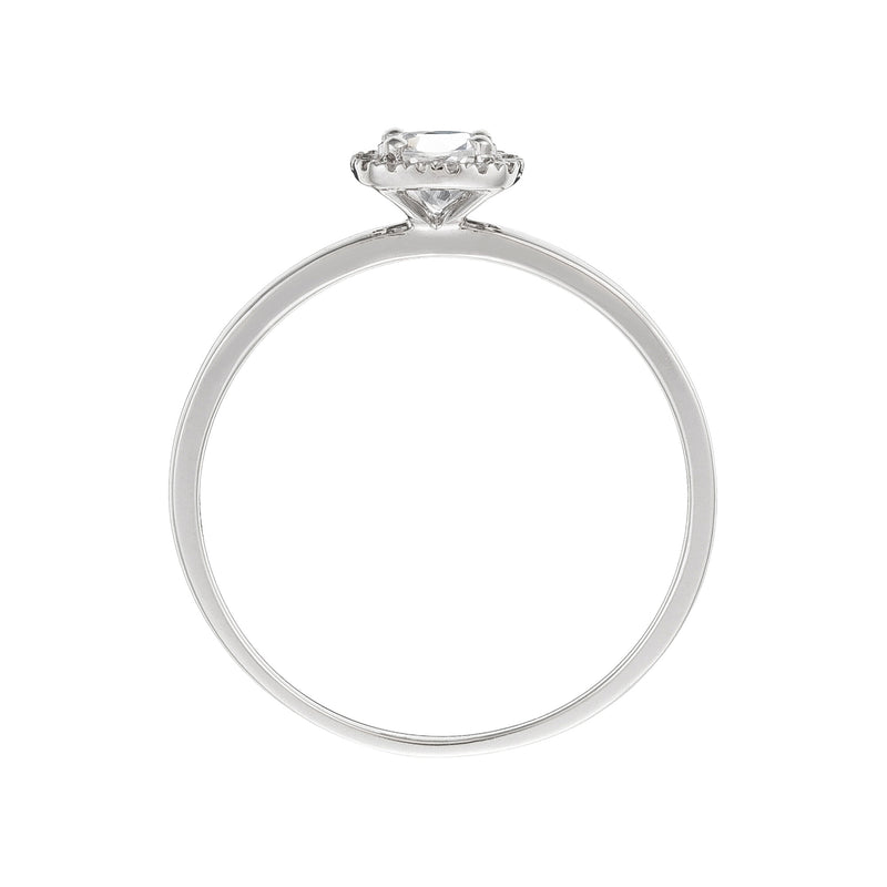 Bague "Carré Topazien" Diamants 0,05/18 Et Topaze Blanche 0,32Ct/1 - Or Blanc 375/1000