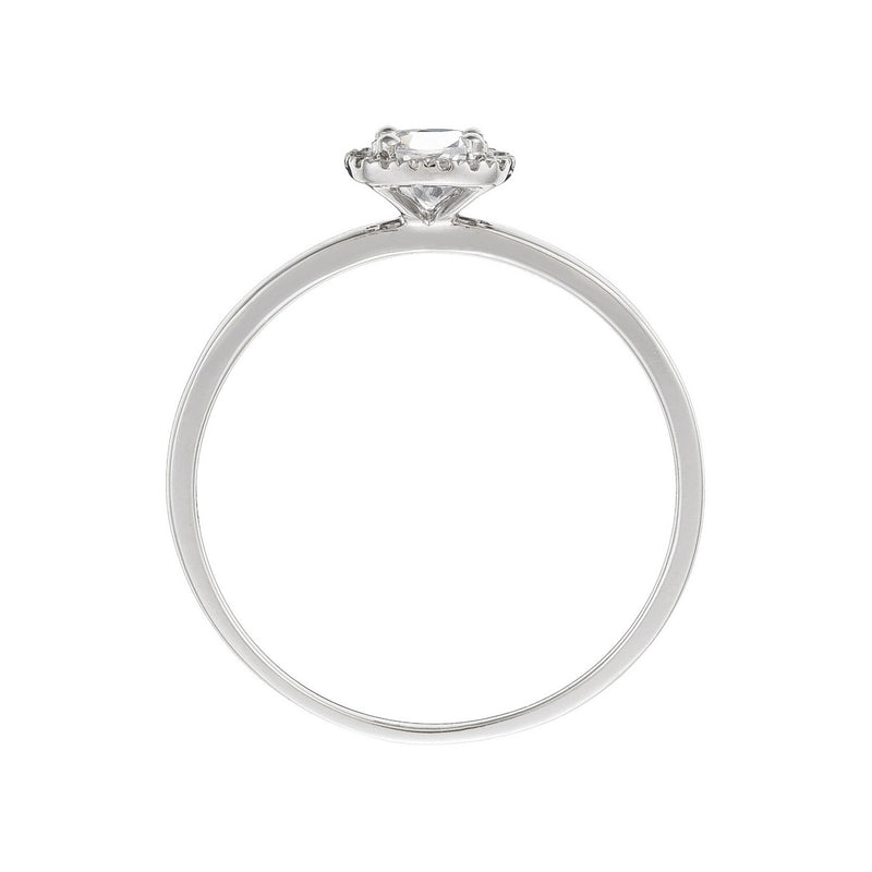 Carré  Blanc Anillo " Topazien" Diamantes 0,05/18 Y Topacio Blanco 0,32Ct/1 - Oro 375/1000